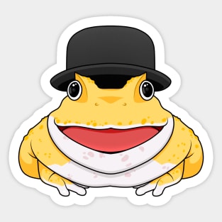 Happy frog with a hat Sticker